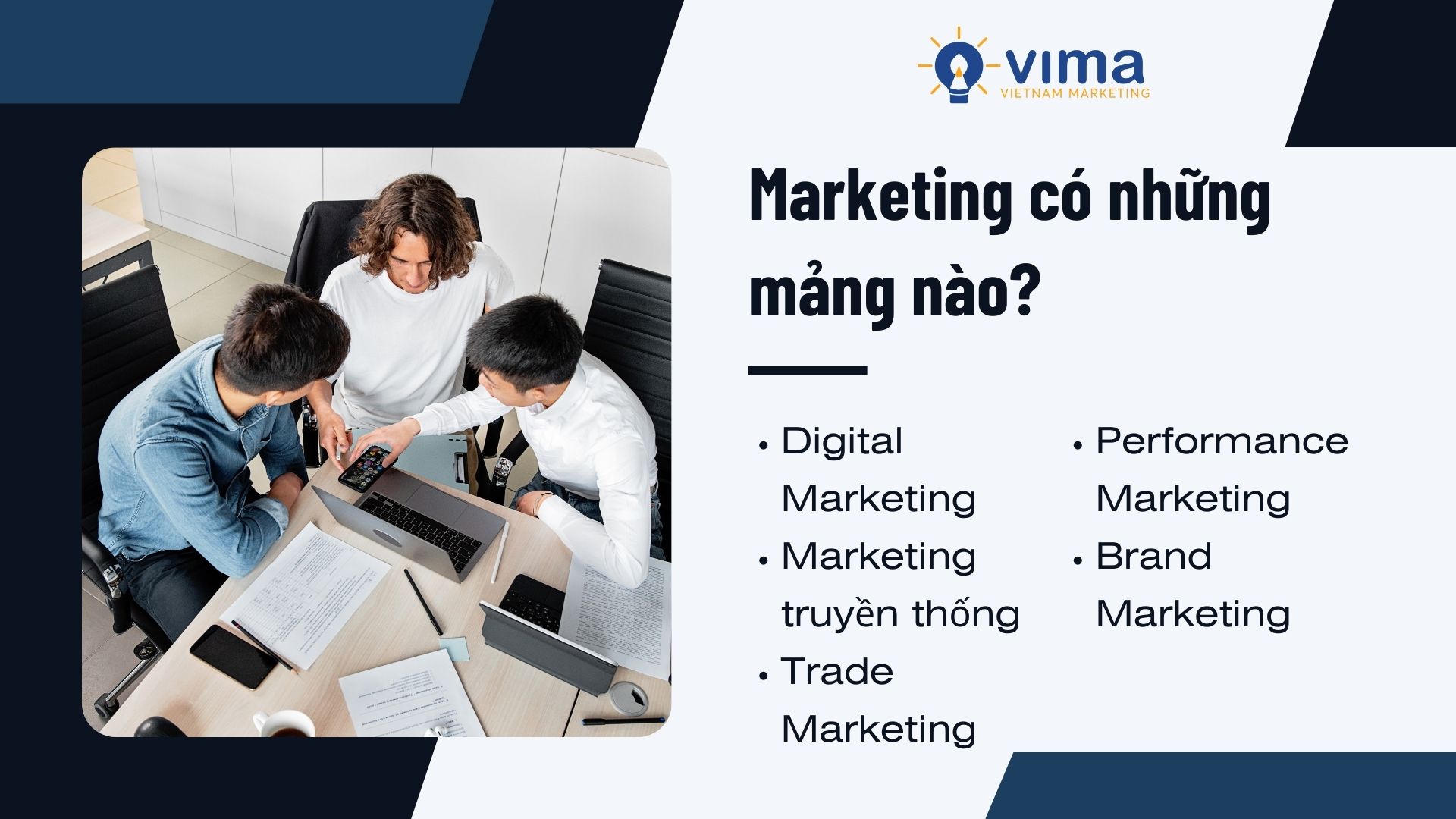 Marketing có những mảng nào?