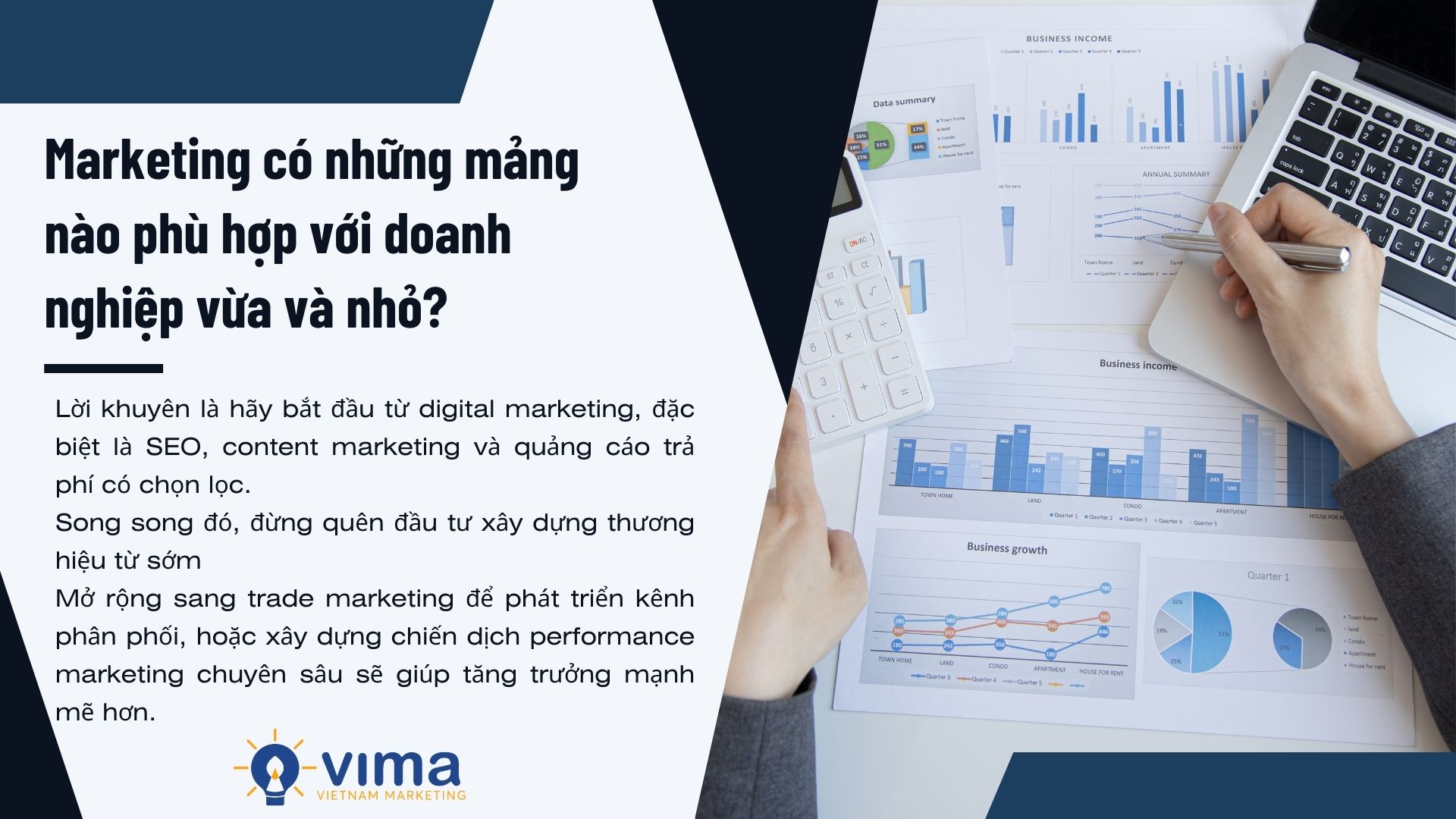 Marketing có những mảng nào phù hợp với doanh nghiệp vừa và nhỏ?