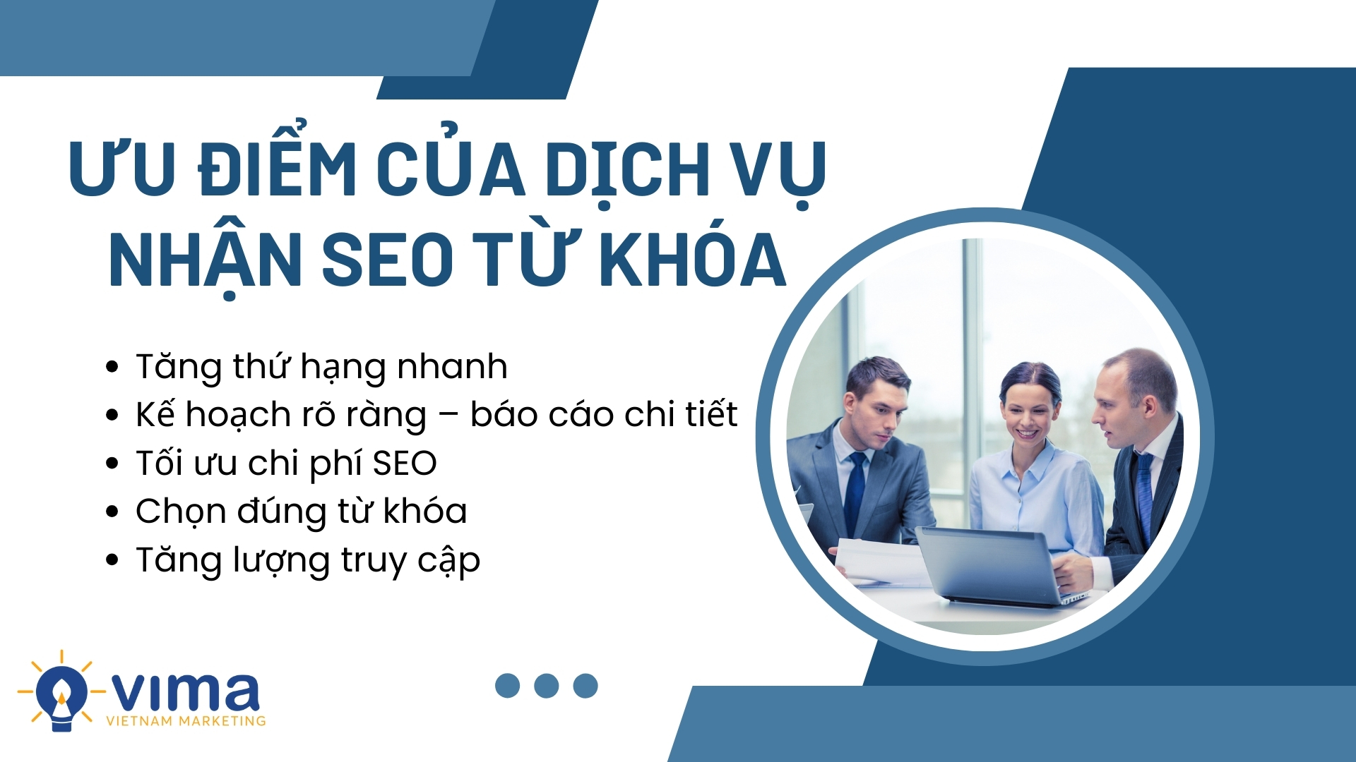 Dịch vụ nhận SEO từ khóa tại VIMA giúp từ khóa lên top nhanh, an toàn và bền vững với chiến lược rõ ràng