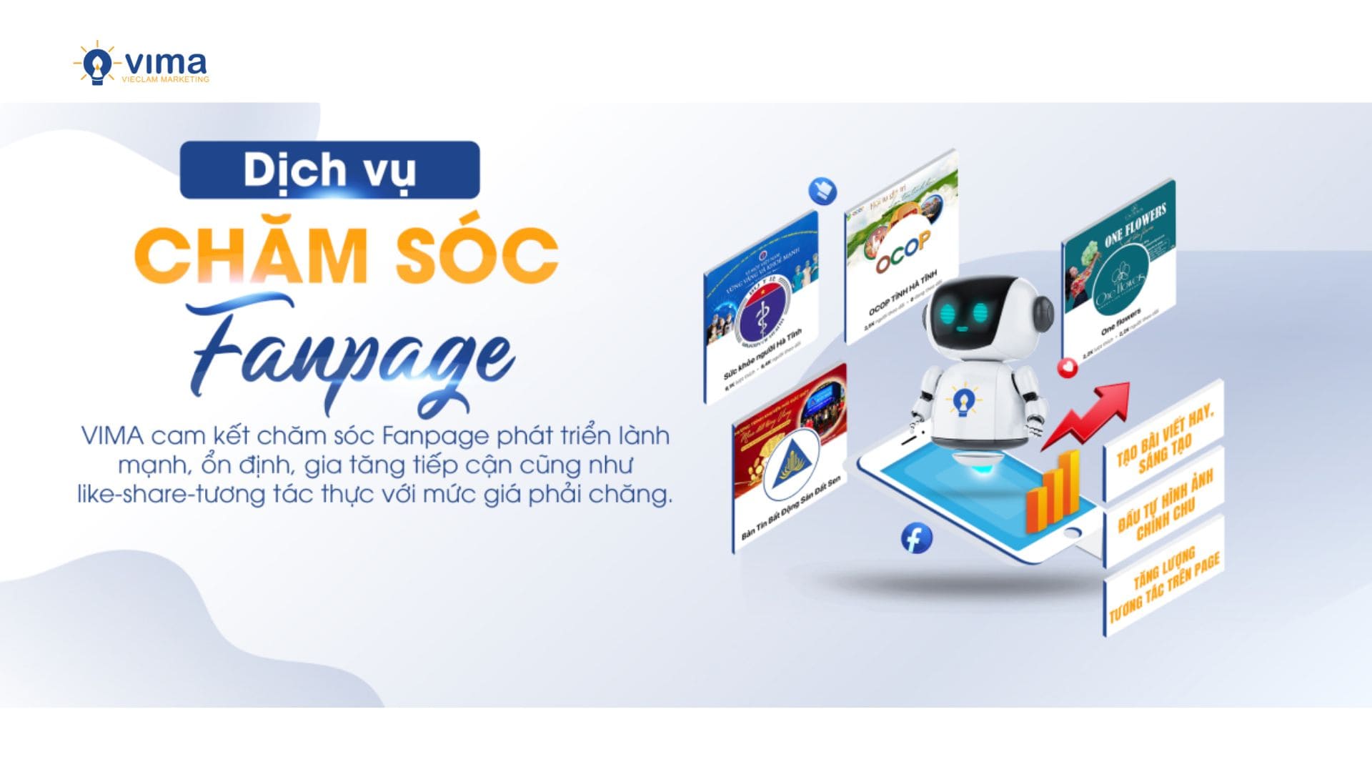 Dịch Vụ Chăm Sóc Fanpage Hiệu Quả - VIMA Marketing