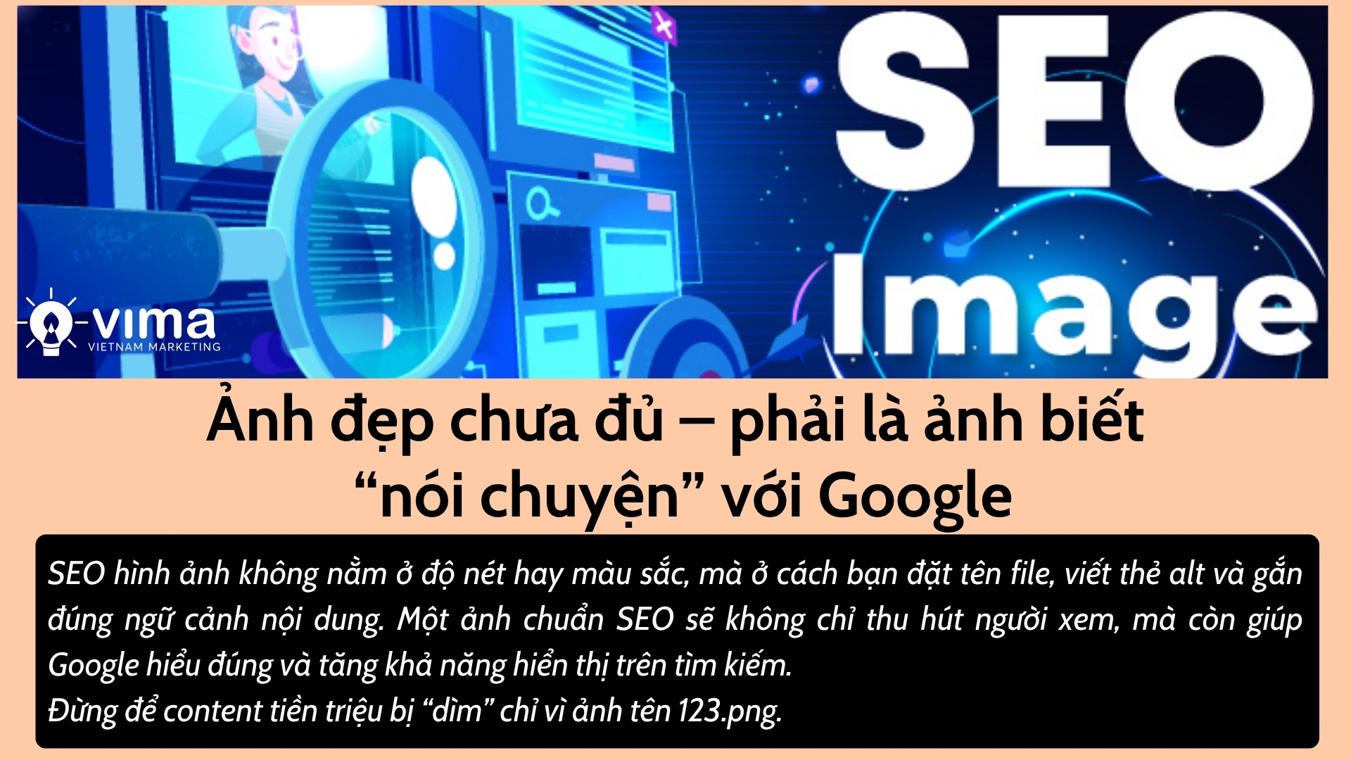 Ảnh đẹp nhưng không chuẩn SEO thì Google cũng xem như… vô hình.