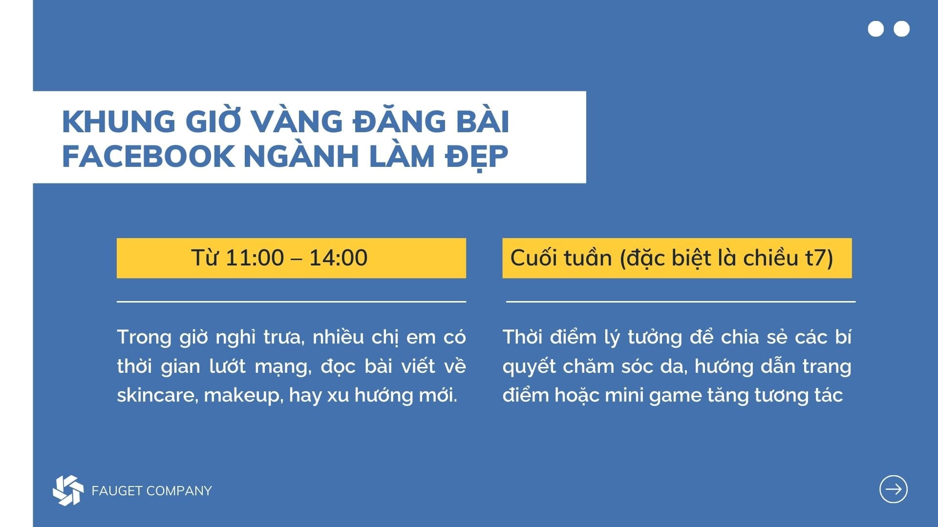 2 khoảng thời gian đăng bài Facebook hiệu quả đối với ngành làm đẹp