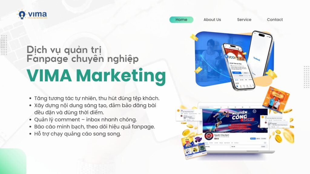 Dịch vụ Quản trị Fanpage VIMA Marketing - doanh nghiệp uy tín hàng đầu Việt Nam