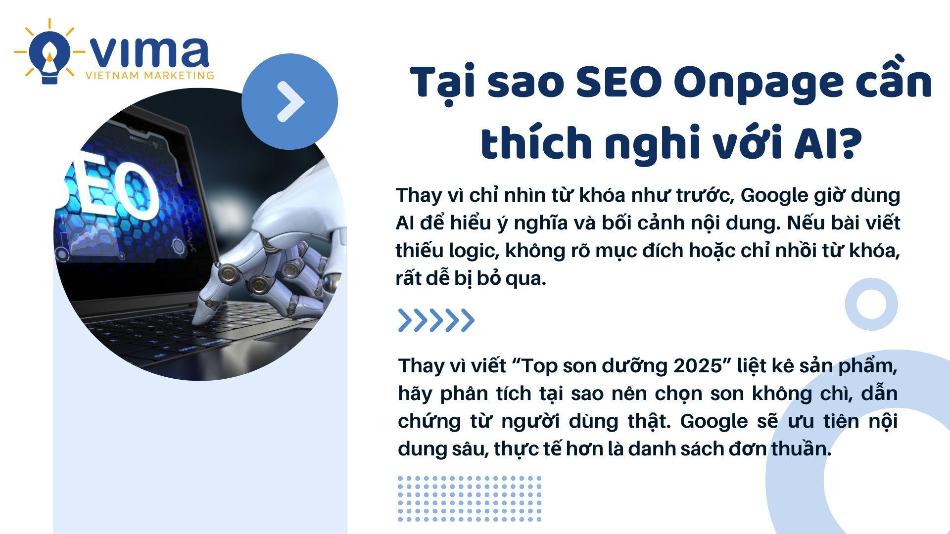 SEO Onpage giờ không chỉ tối ưu cho công cụ, mà phải viết sao cho AI hiểu đúng ý và người đọc thấy giá trị.