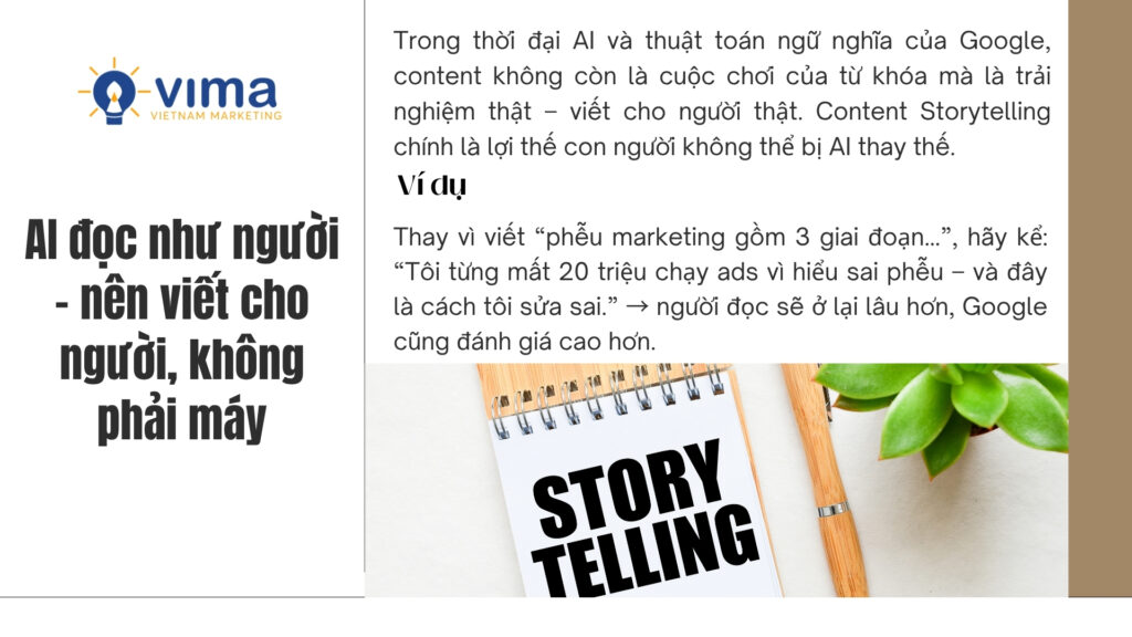 Content Storytelling giữ chân người đọc – lợi thế thật mà AI không thể sao chép.