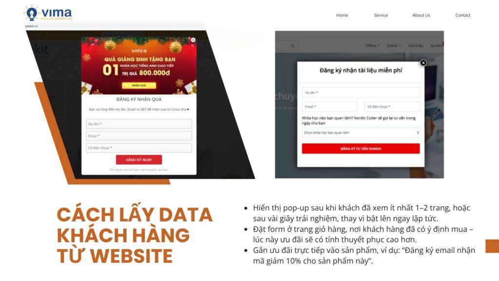 Mã giảm giá hoặc phần quà miễn phí là cách vô cùng đơn giản để lấy dữ liệu khách hàng