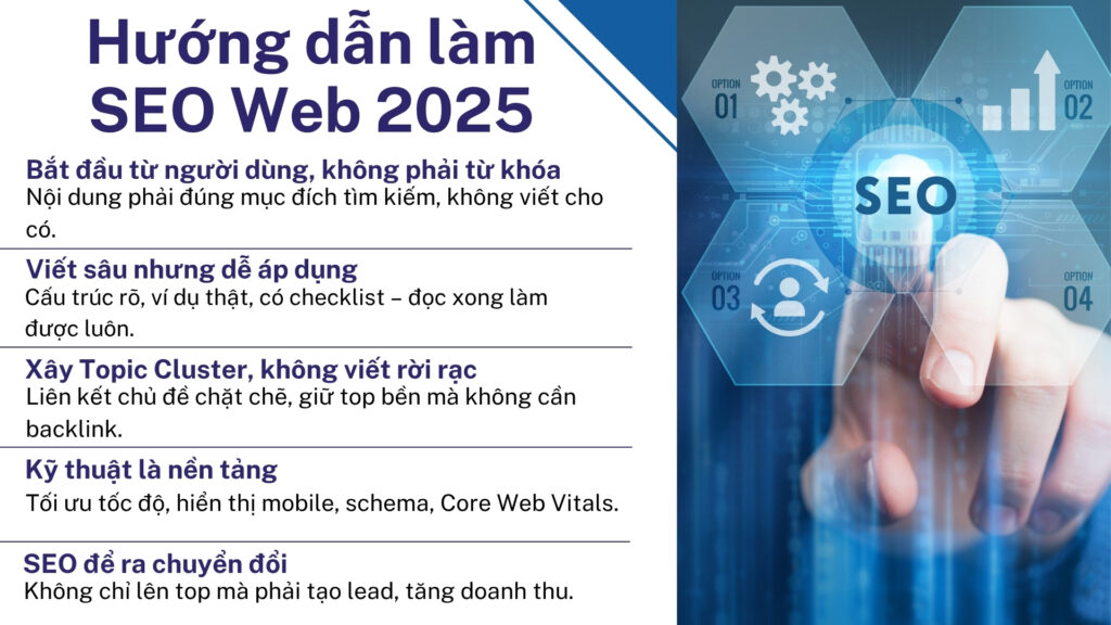 Việt Nam Marketing hướng dẫn SEO Web không chỉ để top Google, mà để ra đơn – bằng chiến lược đúng insight, content chất và kỹ thuật vững.
