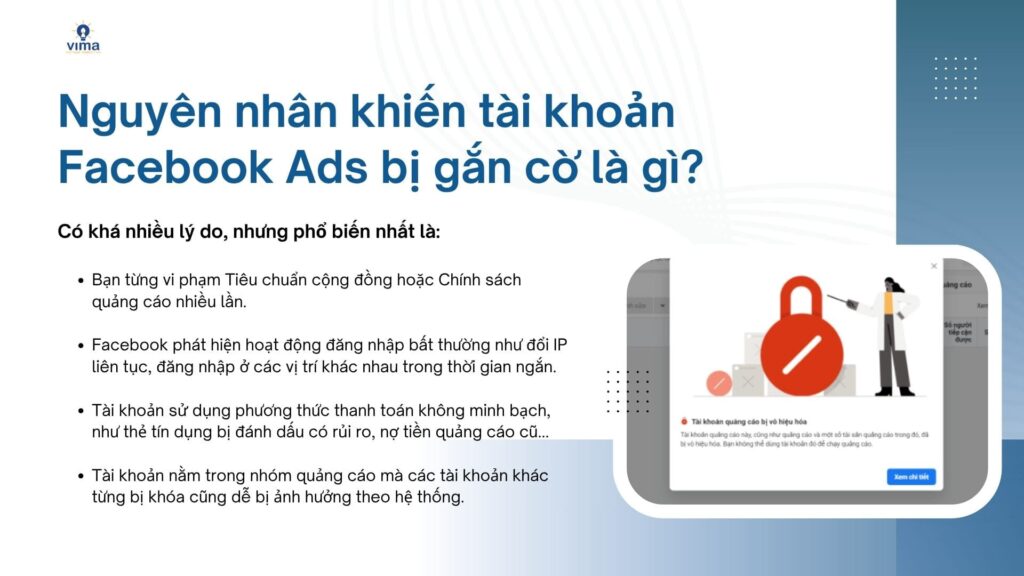 Nguyên nhân khiến tài khoản Facebook Ads bị gắn cờ