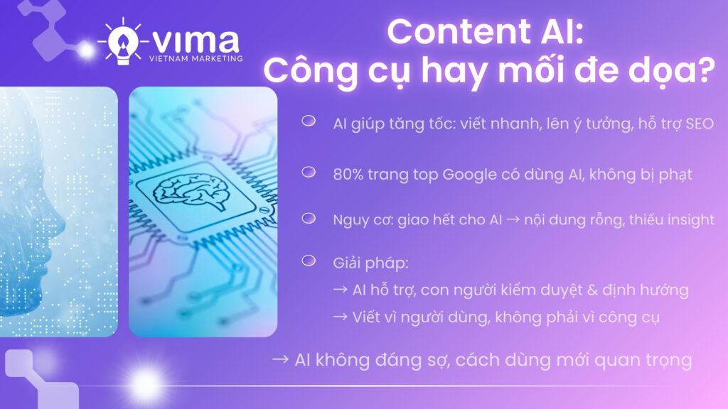 Công cụ hỗ trợ mạnh mẽ, nhưng để tạo nội dung chất lượng và bền vững, vẫn cần con người dẫn dắt chiến lược.
