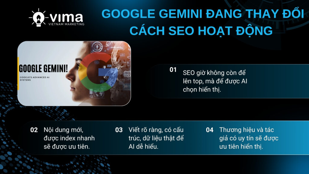 SEO đang chuyển từ “leo top” sang viết nội dung rõ ràng, có cấu trúc, đủ tin cậy để AI chọn hiển thị đầu tiên.