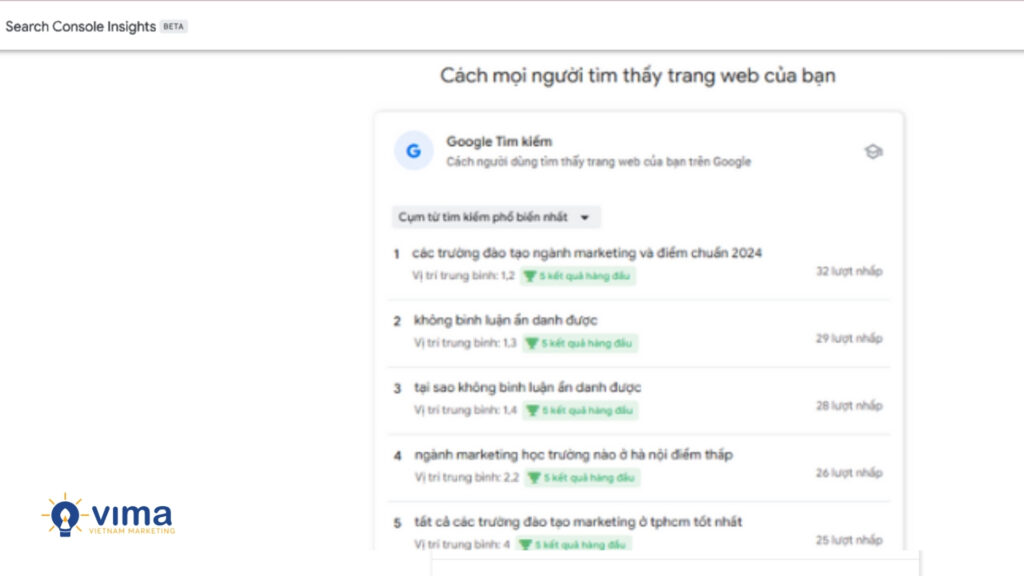 Tận dụng truy vấn tăng trưởng trong Search Console Insights giúp bạn đón đầu xu hướng và tạo nội dung đúng nhu cầu người dùng, không cần đoán mò.