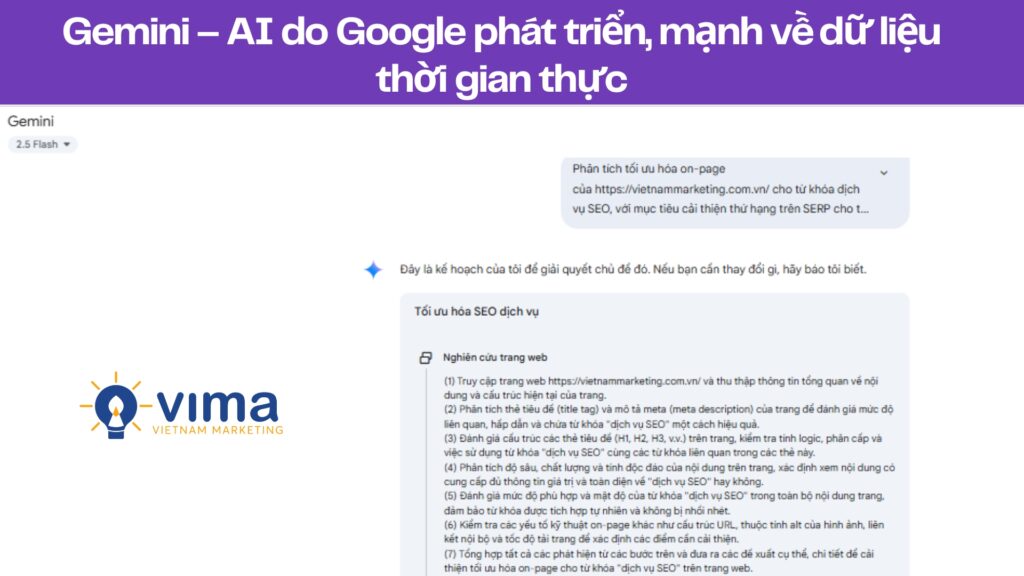 Gemini mạnh về cập nhật xu hướng và dữ liệu thời gian thực, nhưng chưa phù hợp để viết bài SEO dài, sâu và giàu cảm xúc.