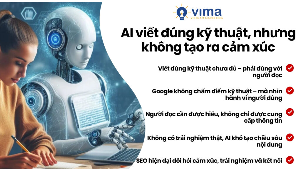 AI viết đúng kỹ thuật, nhưng chỉ con người mới viết được bài có cảm xúc và chiều sâu.