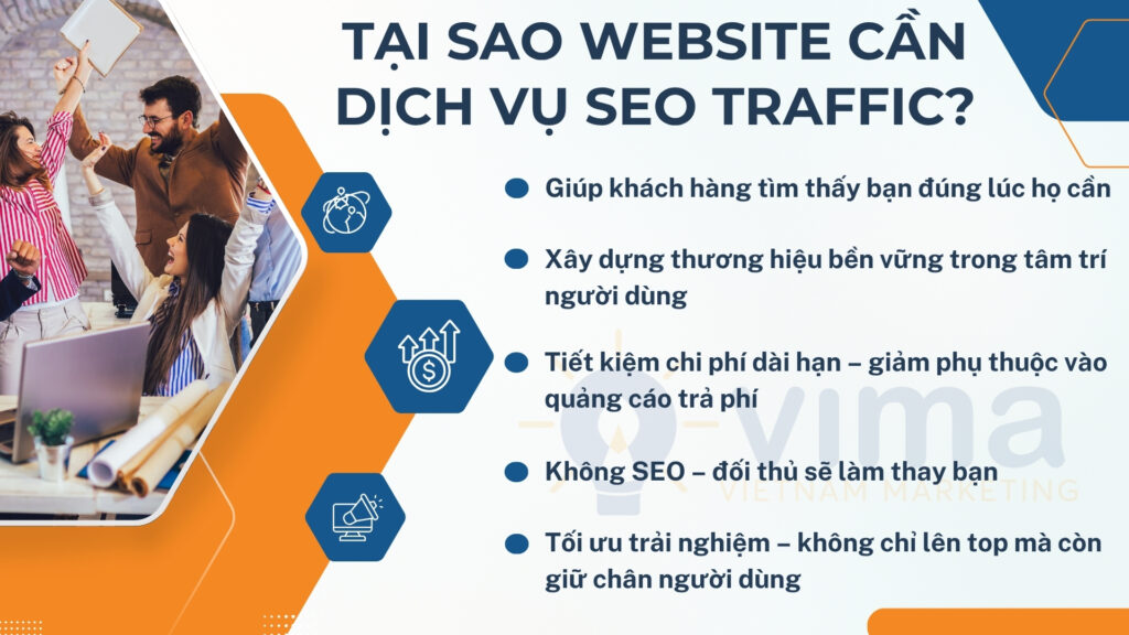 SEO Traffic giúp website được tìm thấy tự nhiên, thu hút đúng người, tăng chuyển đổi bền vững.