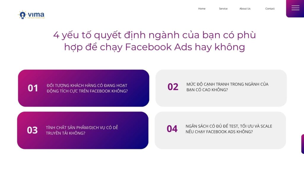 4 yếu tố quyết định ngành của bạn có phù hợp để chạy Facebook Ads hay không