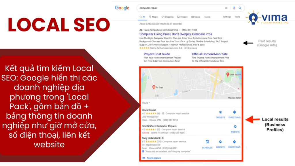 SEO Local giúp doanh nghiệp hiển thị đúng nơi, đúng lúc cho người gần bạn nhất – nên cần tối ưu thông tin thật chính xác.