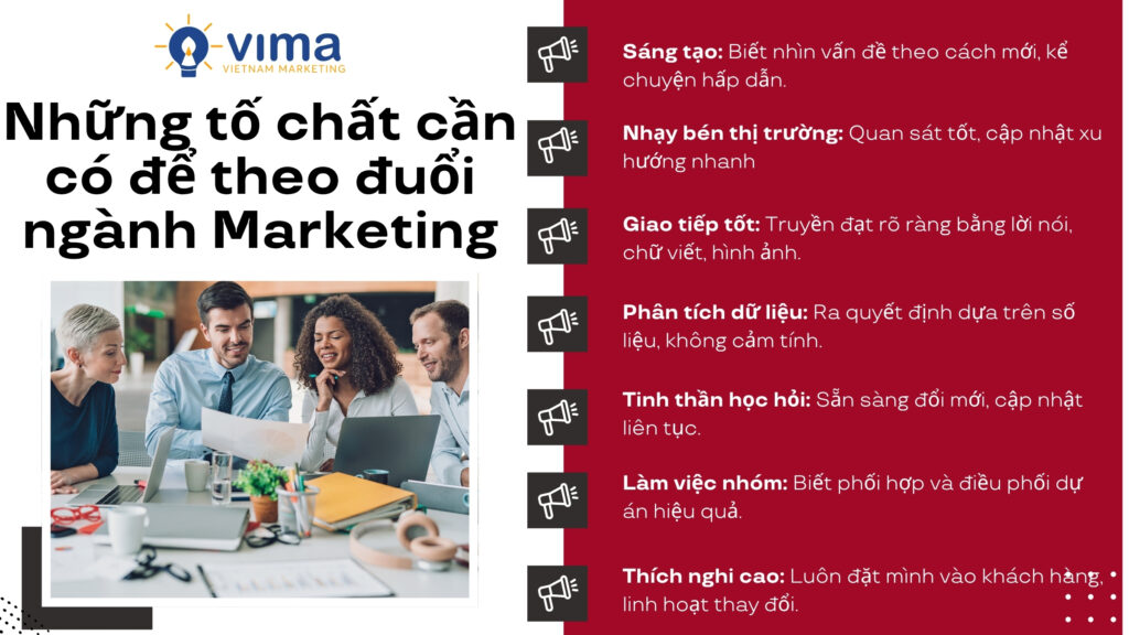 Marketing đòi hỏi sáng tạo, nhạy bén, biết học hỏi và sẵn sàng làm thật – không dành cho người thụ động hay ngại thay đổi.
