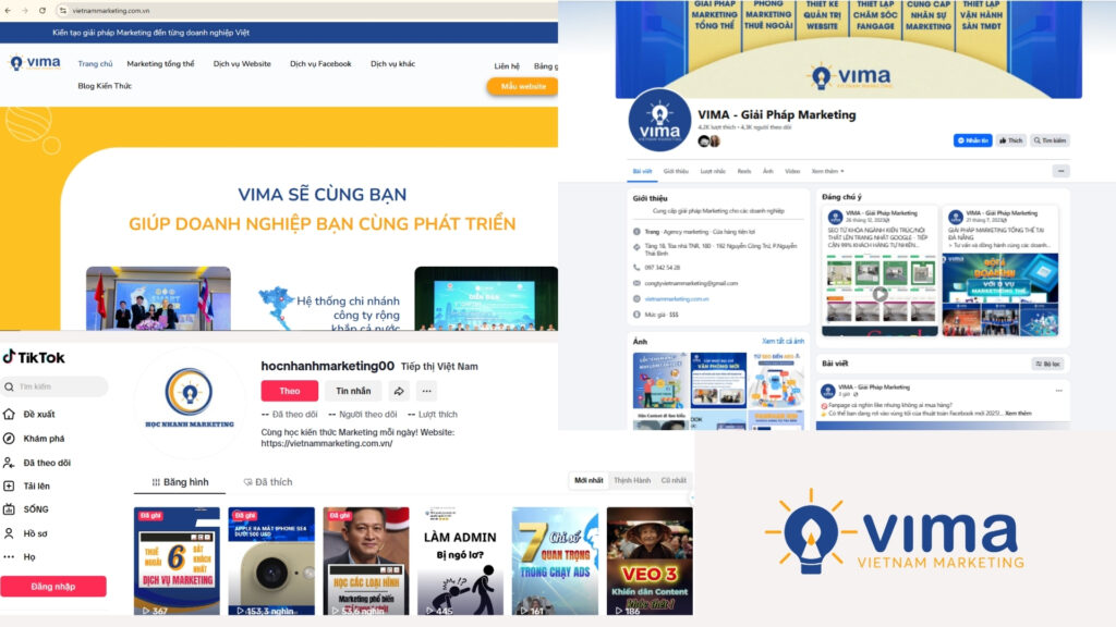 VIMA mở rộng thương hiệu đa nền tảng để tăng độ phủ và kiểm soát hình ảnh hiệu quả.