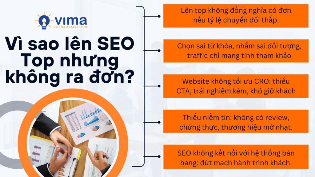 SEO lên Top mà không ra đơn, vì bạn chưa SEO đúng người và thiếu chiến lược chuyển đổi.