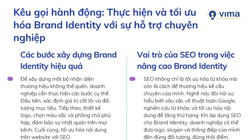 Kêu gọi hành động: Thực hiện và tối ưu hóa xây dựng thơng hiệu với sự hỗ trợ chuyên nghiệp