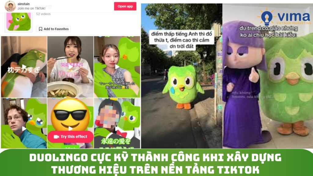 Duolingo tận dụng TikTok biến linh vật Duo thành hiện tượng, thu hút triệu followers và xây cộng đồng trung thành mà không tốn nhiều quảng cáo.