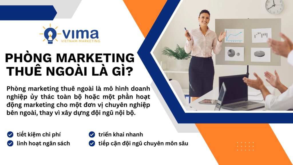 Phòng marketing thuê ngoài là dịch vụ doanh nghiệp thuê đội ngũ bên ngoài thực hiện toàn bộ hoạt động marketing.