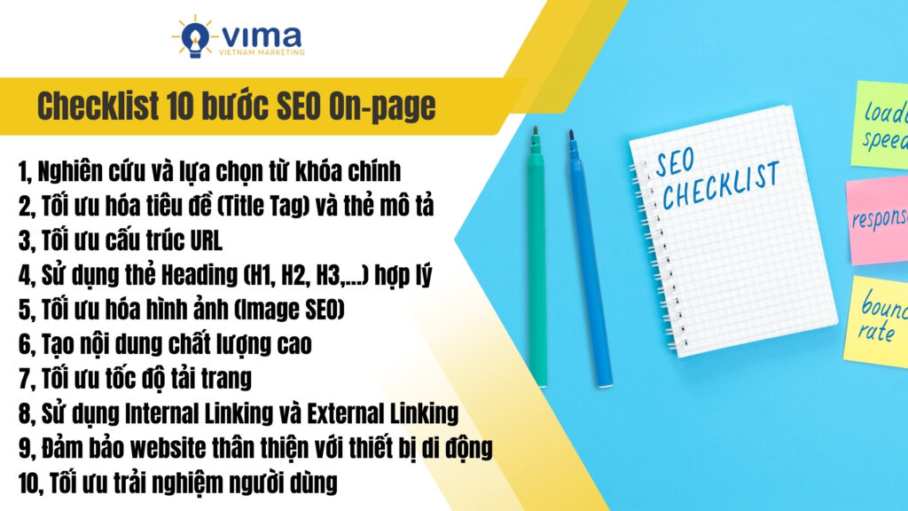 Checklist 10 bước SEO On-page giúp tối ưu hóa website và đạt hiệu quả bền vững.