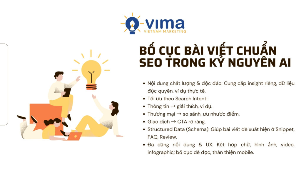 cấu trúc bài viết chuẩn seo cho kỷ nguyên AI tập trung vào chất lượng, ý định và trải nghiệm người dùng.