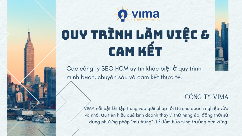 Quy trình rõ ràng và cam kết thực tế quyết định hiệu quả hợp tác với công ty SEO HCM.