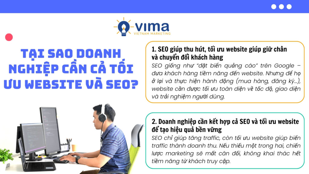 SEO giúp đưa khách hàng đến, tối ưu website giúp biến họ thành người mua.