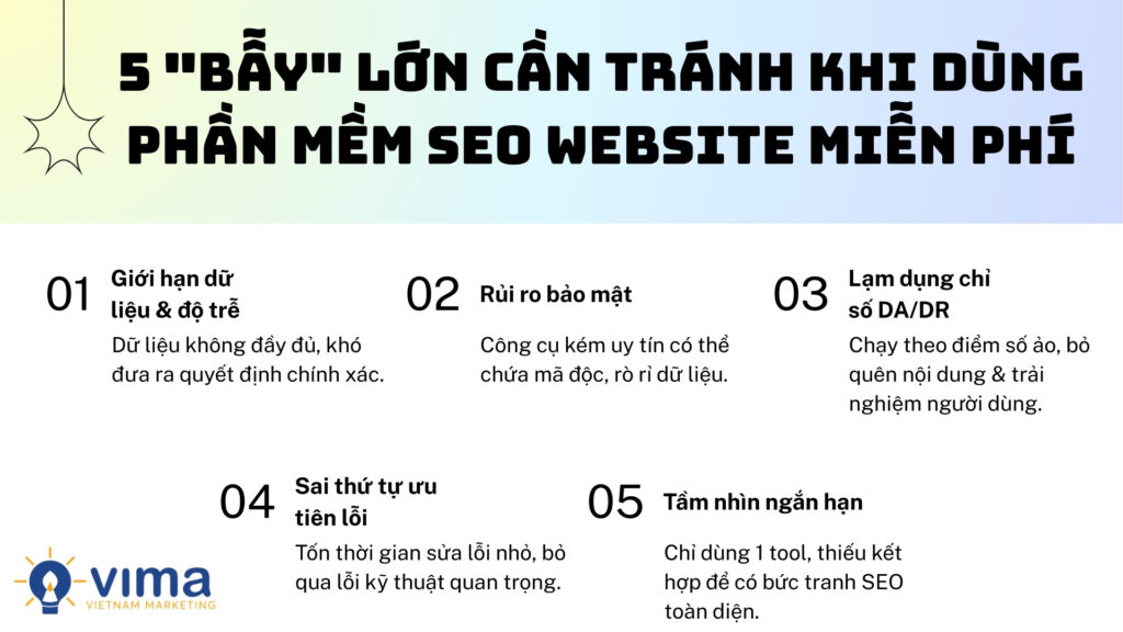 Phần mềm SEO miễn phí hữu ích, nhưng dùng sai dễ rơi vào bẫy nguy hiểm