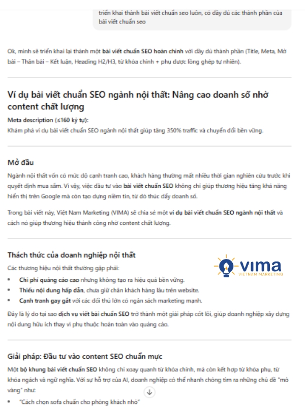 Dùng AI để viết bài viết chuẩn seo theo prompt mẫu