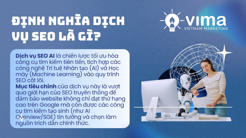 Dịch vụ SEO AI giúp website trở thành nguồn trích dẫn đáng tin cậy của AI.