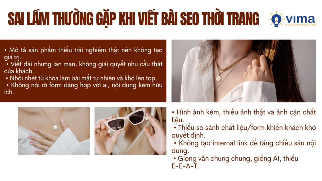 SEO thời trang thất bại khi nội dung thiếu trải nghiệm thật và không giải quyết nhu cầu khách.