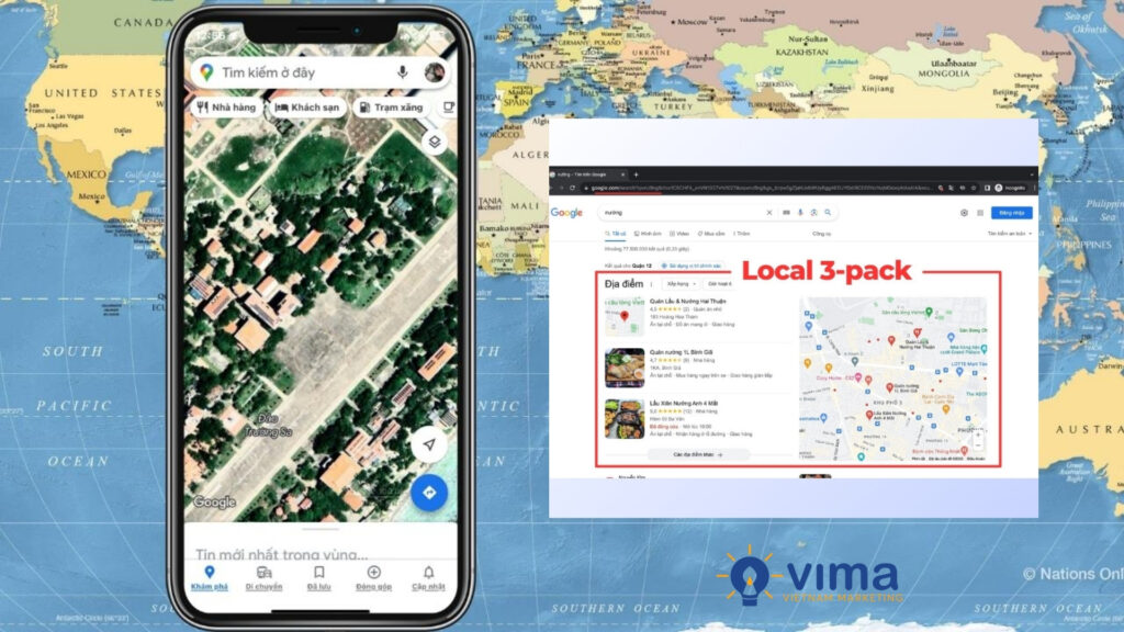 Tối ưu Map Vệ Tinh là chìa khóa xác thực vị trí, giúp doanh nghiệp lọt Top Local Pack Google.