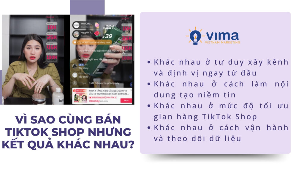 Kết quả TikTok Shop khác nhau đến từ tư duy, nội dung và cách vận hành kênh.