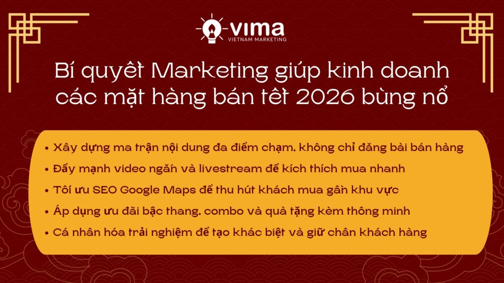 Chiến lược marketing Tết đa kênh giúp sản phẩm nổi bật, tăng đơn nhanh.