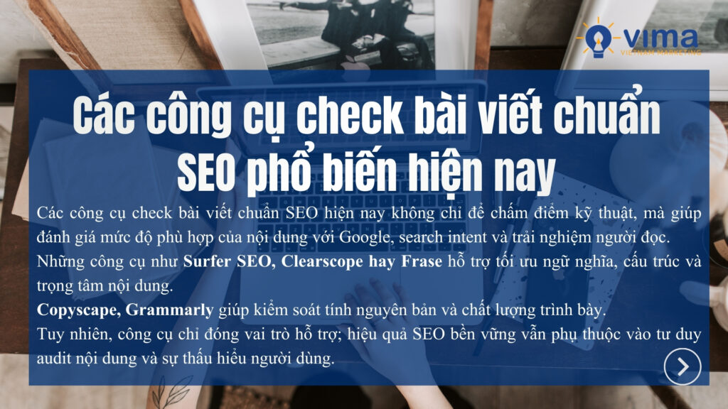 Công cụ check bài viết chuẩn SEO hỗ trợ tối ưu nội dung, không thay thế tư duy làm SEO