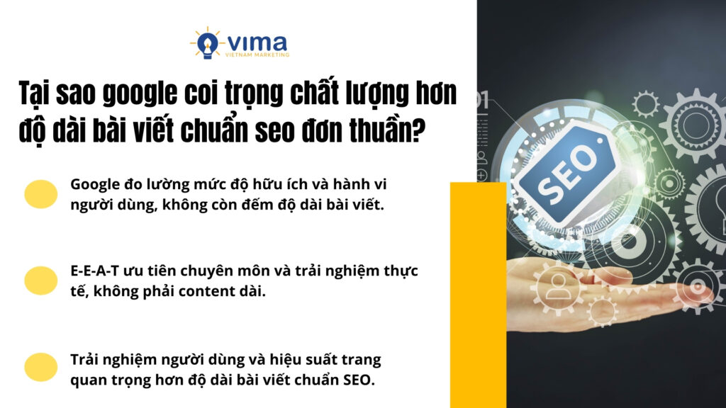 Google ưu tiên nội dung hữu ích và trải nghiệm người dùng hơn độ dài bài viết đơn thuần