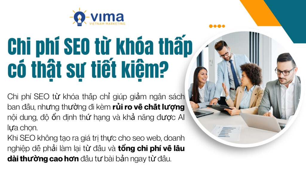 Tối ưu từ khóa giá thấp thường rẻ trước mắt nhưng tốn kém hơn về lâu dài.