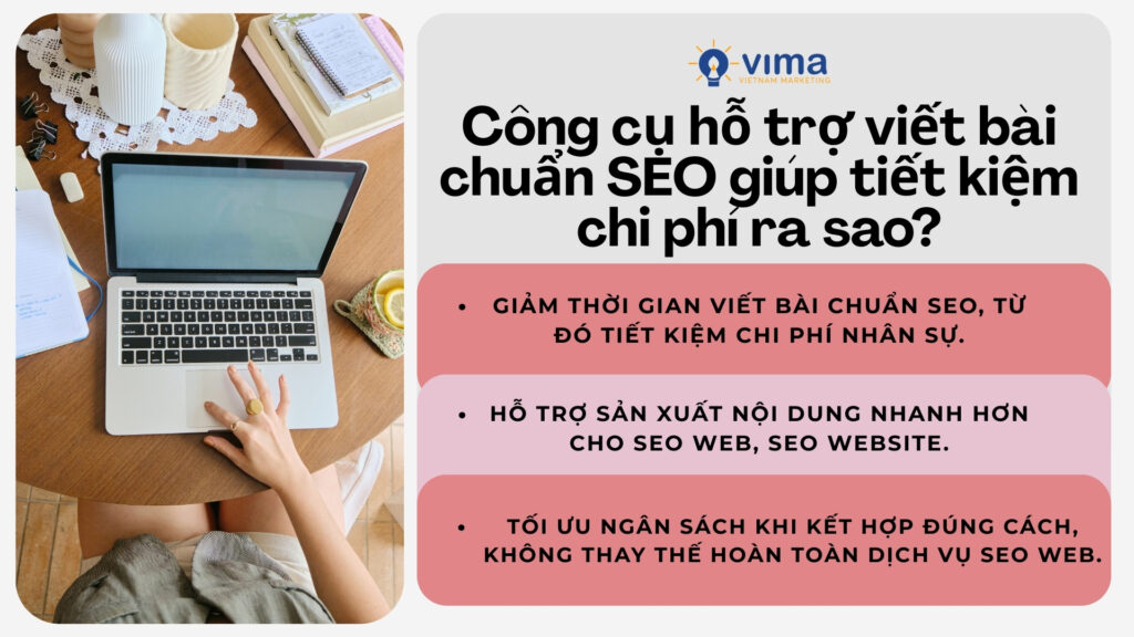 Công cụ hỗ trợ viết bài chuẩn SEO giúp giảm chi phí viết bài, nhưng không thay thế chiến lược SEO.