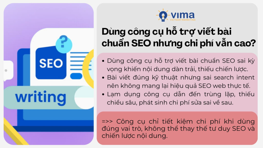Công cụ viết bài không thay thế được tư duy SEO, dễ phát sinh chi phí sửa sai