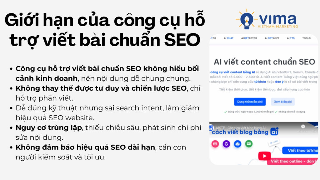 Phần mềm viết bài chỉ giúp viết nhanh, không thay thế tư duy và chiến lược SEO.
