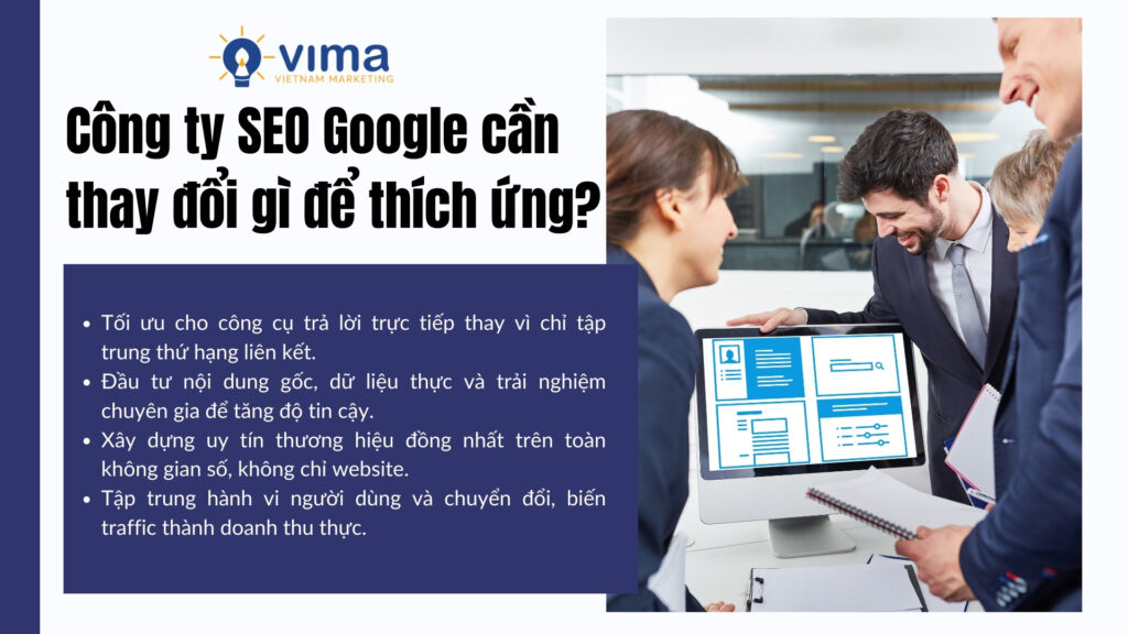 Công ty SEO Google cần đổi mới theo AI, trải nghiệm thực, uy tín thương hiệu và chuyển đổi.