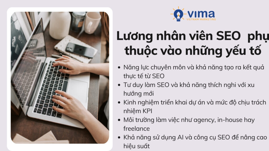 Lương chuyên viên SEO năm 2026 phụ thuộc năng lực, tư duy, môi trường làm việc và hiệu quả thực tế.