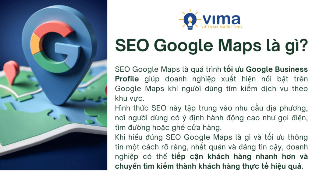SEO Google Maps giúp doanh nghiệp tiếp cận khách hàng địa phương nhanh và hiệu quả hơn.