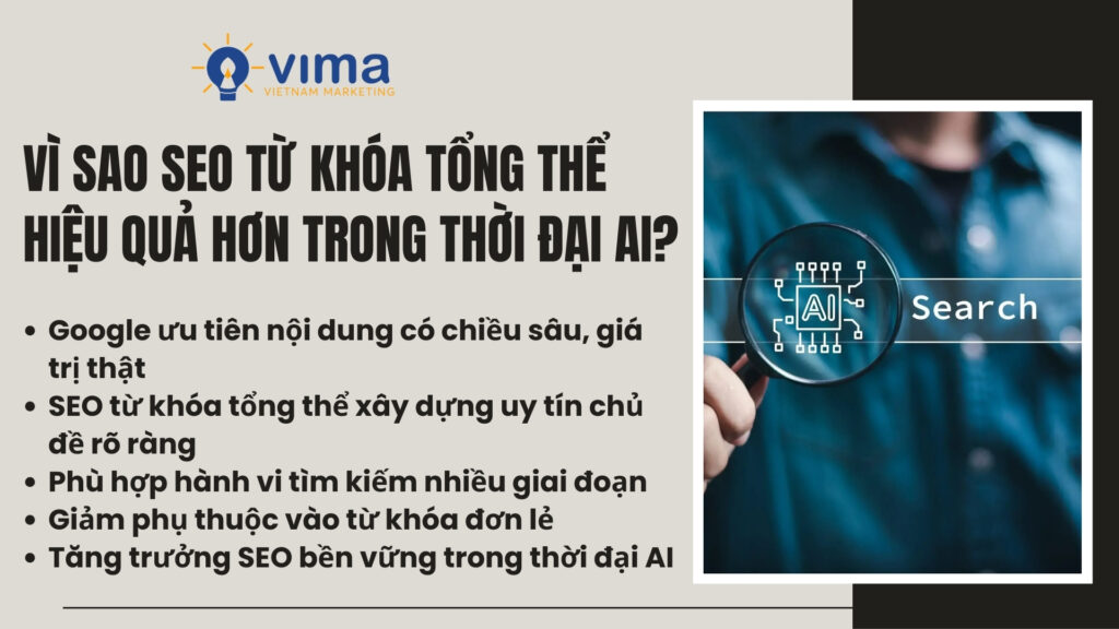 SEO toàn diện giúp website tăng trưởng bền vững và thích ứng tốt trong thời đại AI.