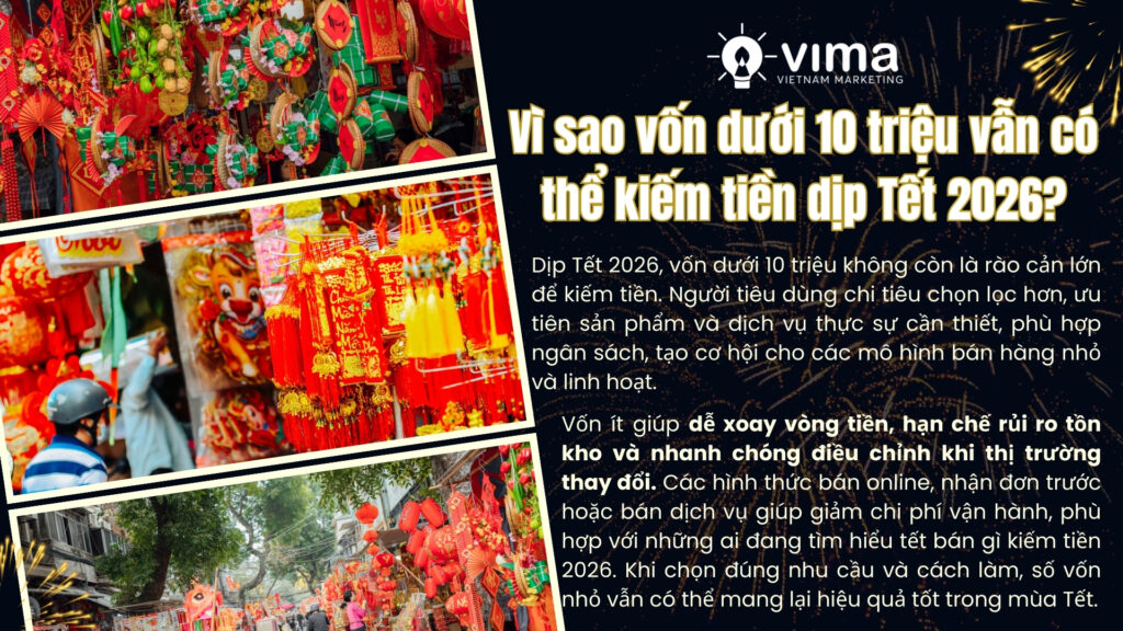 Vốn dưới 10 triệu vẫn kiếm tiền Tết 2026 nếu chọn đúng nhu cầu và cách bán.