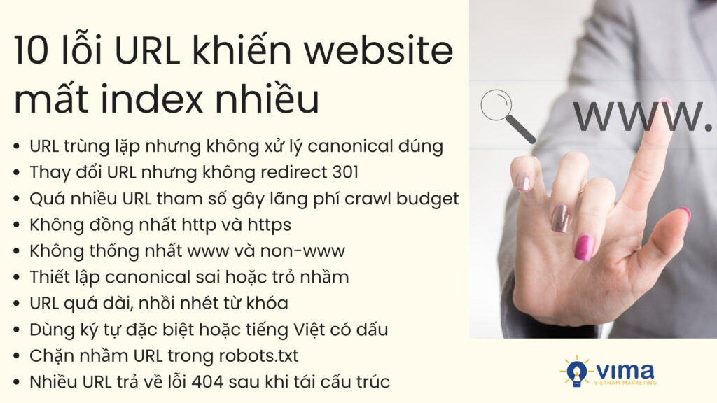 Sai cấu trúc kỹ thuật có thể khiến website mất index hàng loạt.