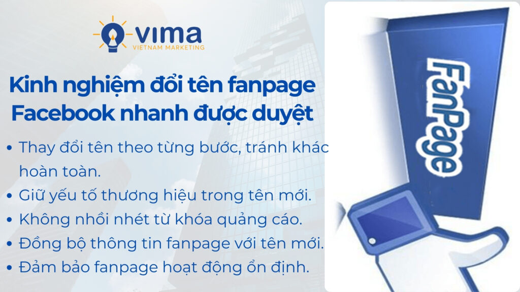 Mẹo giúp yêu cầu chỉnh sửa tên trang được Facebook phê duyệt nhanh hơn.